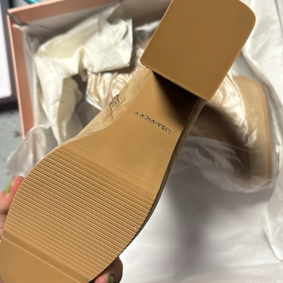 Lisa Vicky Nifty Heeled Bootie Side Zip Tan Camel Brown Suede 7 - Picture 6 of 6